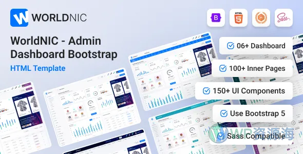 Worldnic Bootstrap 管理后台模板插图-WP资源海 Worldnic Bootstrap 管理后台模板