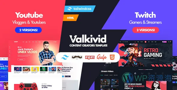Valkivid-内容创作者视频展示 HTML 模板插图-WP资源海 Valkivid HTML:视频内容创作者必备网页模板评测