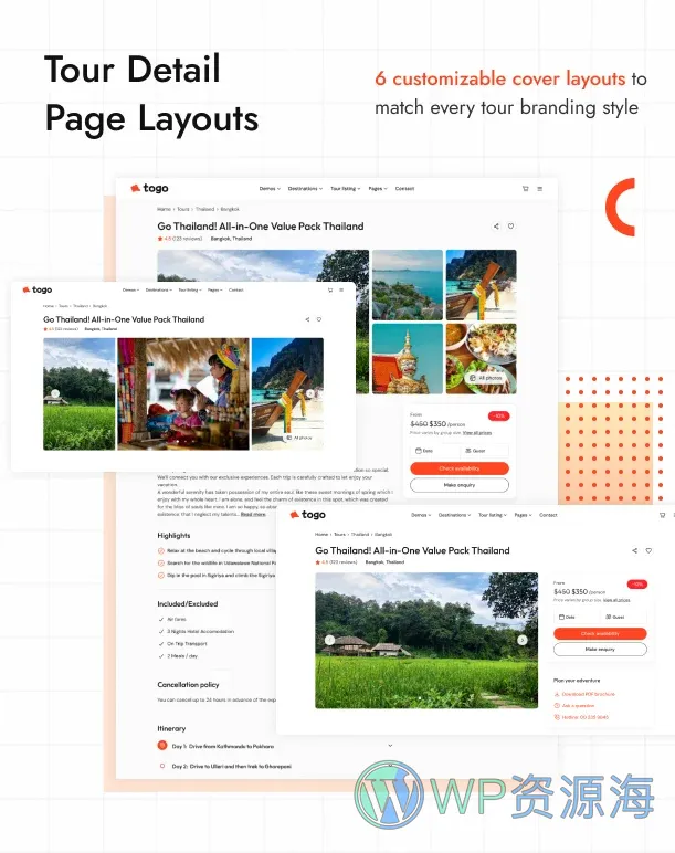 Togo-旅游预订与旅行 WordPress 主题插图4-WP资源海 Tour detail