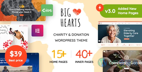 BigHearts 慈善捐款 WordPress 主题插图-WP资源海 BigHearts 慈善捐款 WordPress 主题