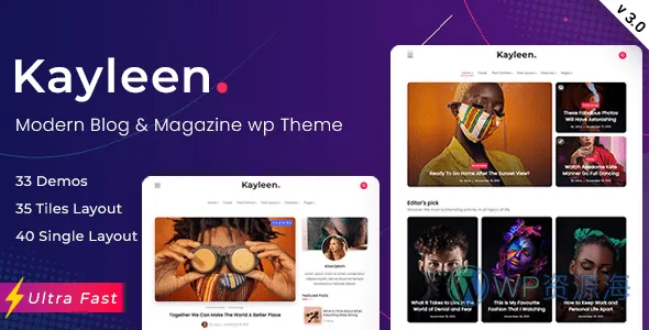 Kayleen 博客与杂志 WordPress 主题插图-WP资源海 Kayleen|Blog & Magazine WordPress 主题