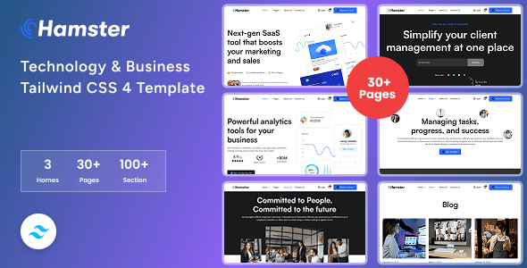Hamster 科技与企业网站 TailwindCSS 模板