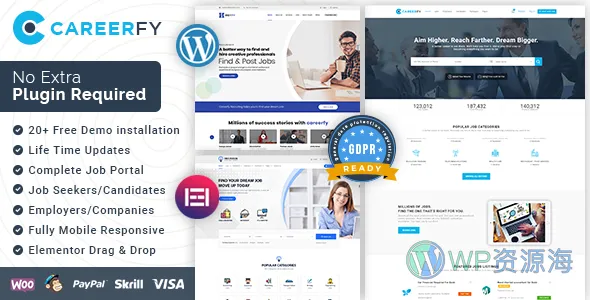 Careerfy – 招聘求职 WordPress 主题插图-WP资源海 Careerfy – 招聘求职 WordPress 主题插图-WP资源海