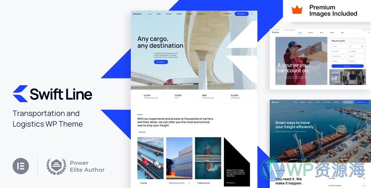 SwiftLine:面向运输与物流行业的 WordPress 主题插图-WP资源海 SwiftLine:面向运输与物流行业的 WordPress 主题