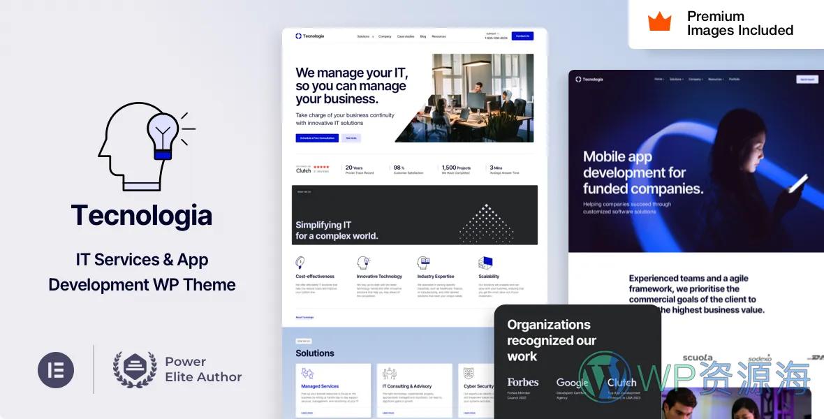Technologia – SaaS 科技 WordPress 主题插图-WP资源海 Technologia SaaS Tech Tecnologia–SaaS 与科技主题深