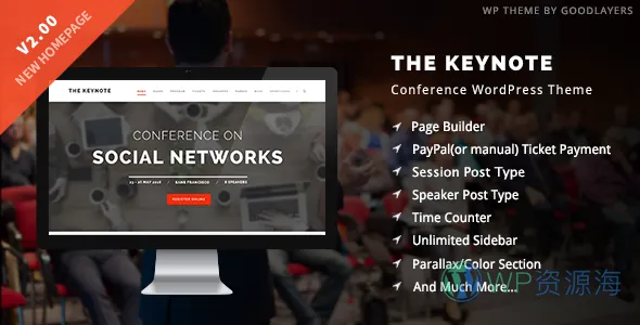The Keynote Conference / Event The Keynote-会议与活动专用 Wo WordPress 主题插图-WP资源海 The Keynote Conference / Event The Keynote-会议与活动专用 Wo WordPress 主题