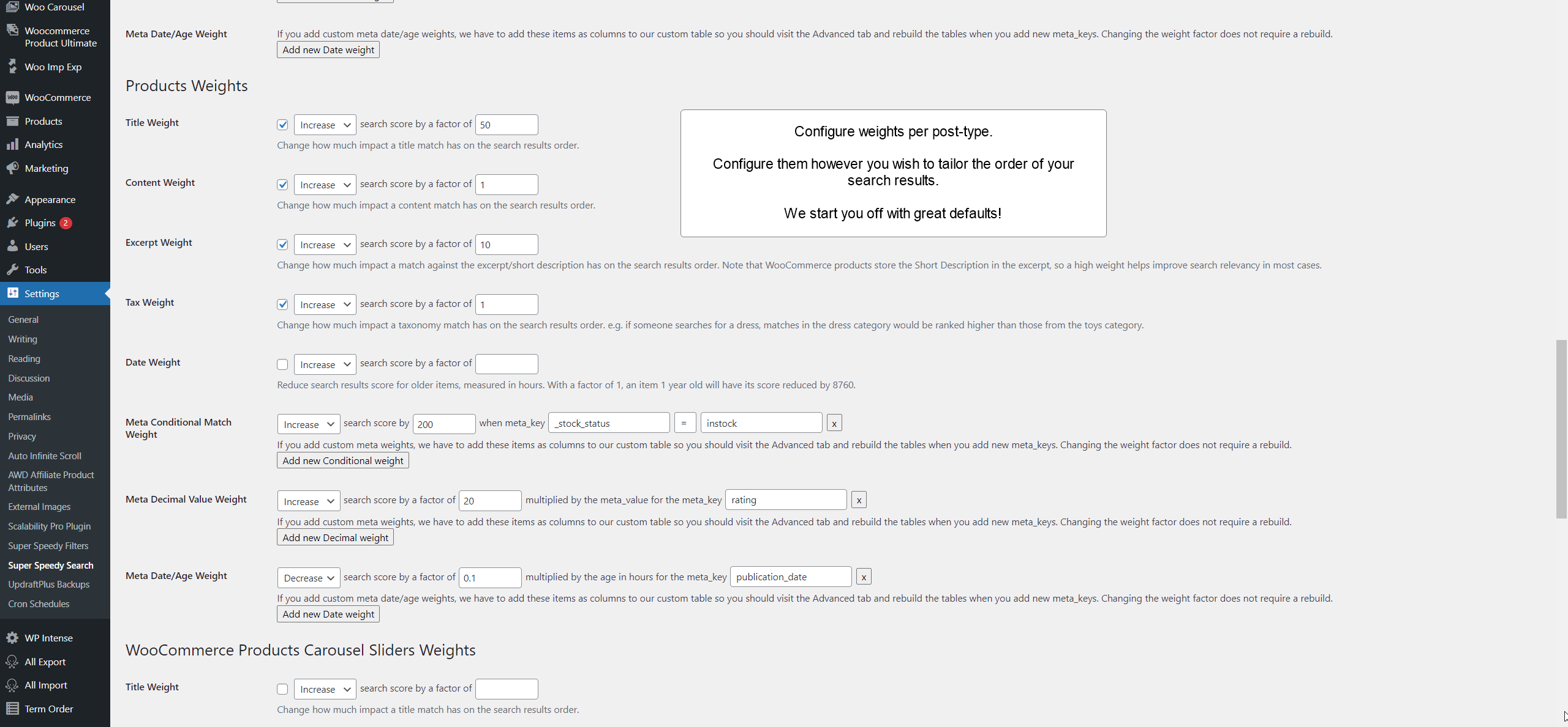 Super Speedy Search 多维度文本权重配置 WordPress 插件