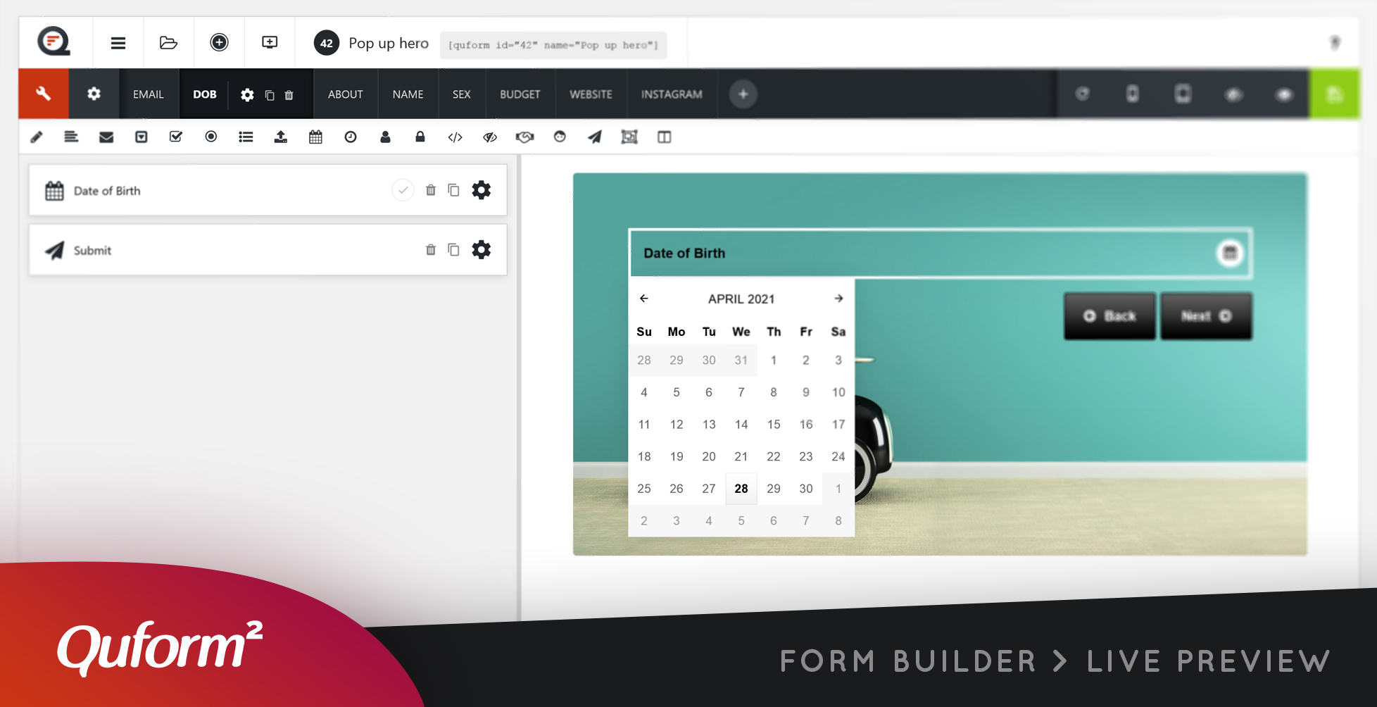 Quform 表单构建 WordPress 插件