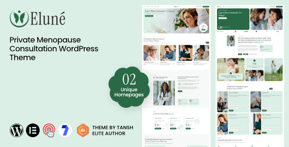 Elune-更年期咨询与中年健康 WordPress 主题