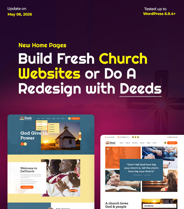 Deeds 最佳教会 WordPress 主题
