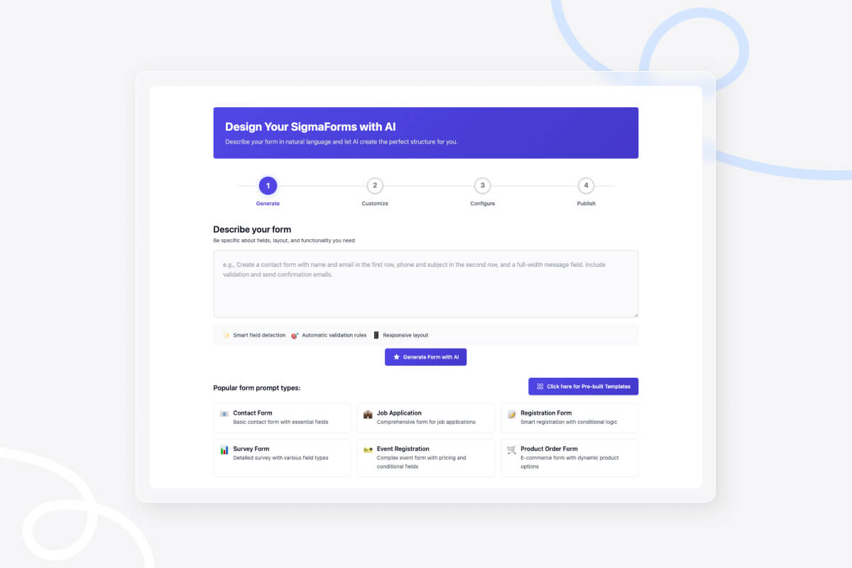 SigmaForms Pro AI 表单构建器插件