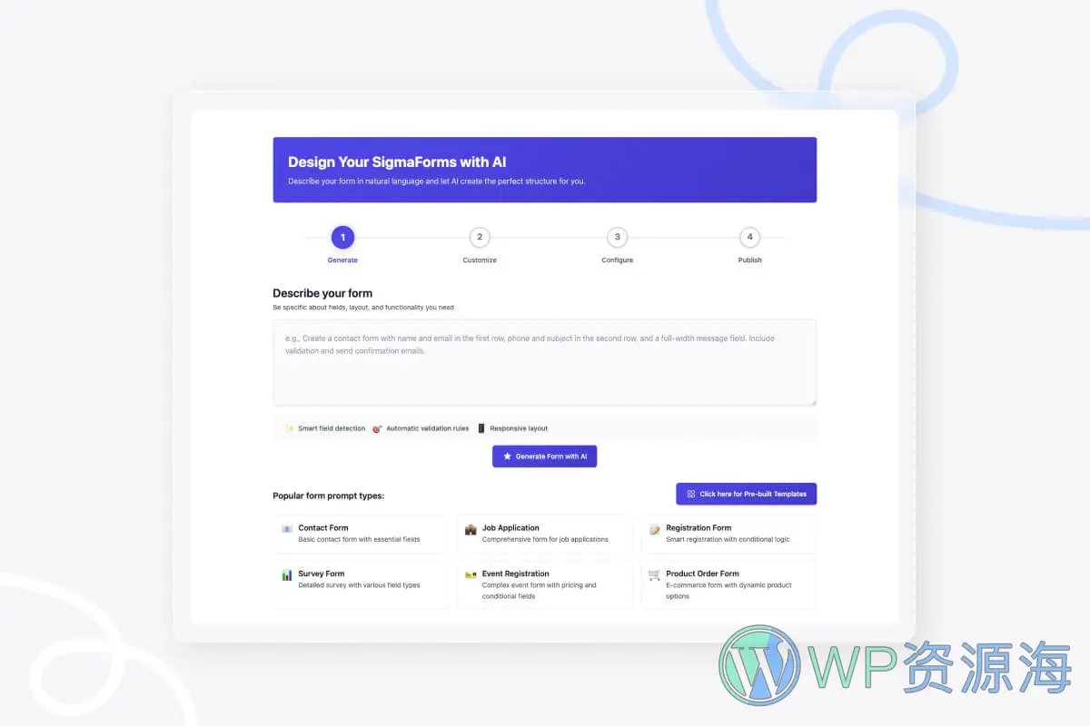 SigmaForms Pro AI 表单构建器插件插图-WP资源海 SigmaForms Pro AI 表单构建器插件