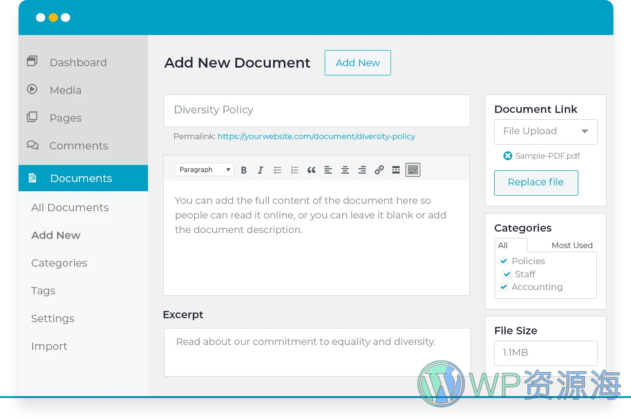 Document Library Pro 高级文档库管理 WordPress 插件插图-WP资源海 Document Library Pro 高级文档库管理 WordPress 插件