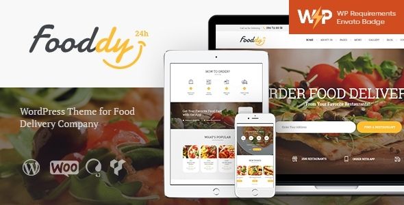 Fooddy 24/7 外卖配送 WordPress 主题