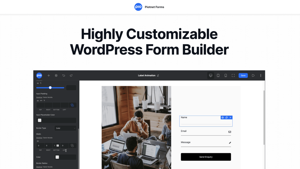 Piotnet Forms Pro 高度可定制 WordPress 表单构建器插件