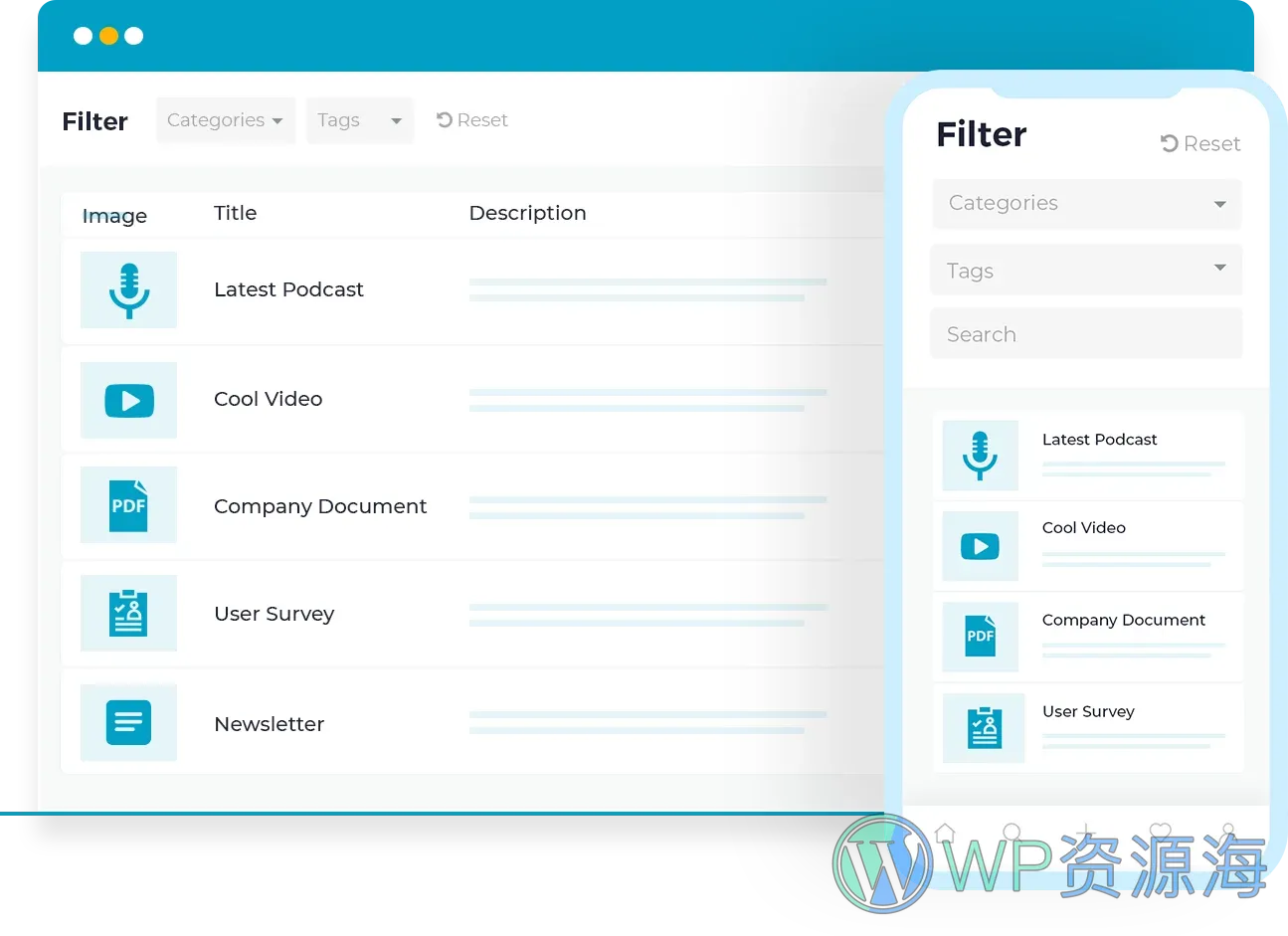 Barn2 Media Posts Table Pro 插件-搜索/排序/过滤交互式表格插图-WP资源海 Barn2 Media Posts Table Pro 插件-搜索/排序/过滤交互式表格