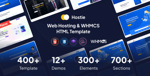 Hostie-网页托管和 WHMCS 前端 HTML 模板