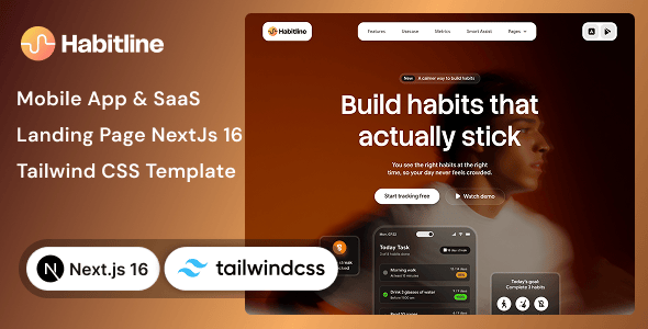 Habitline 移动应用 SaaS Next.js 模板
