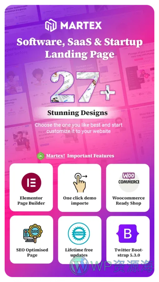 Martex-软件与 SaaS 落地页 WordPress 主题插图2-WP资源海 Martex - Software, SaaS & Startup Landing Page WordPress Theme with Automatic AI Content Writer - 2