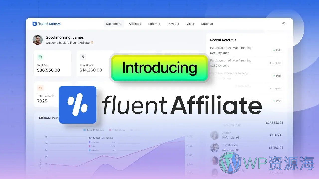 FluentAffiliate Pro 联盟营销插件插图-WP资源海 Introducing FluentAffiliate : The Ultimate WordPress Affiliate Management Plugin YOU Need