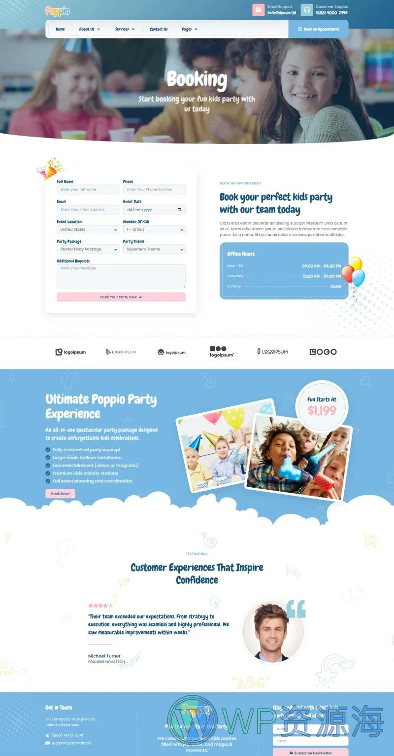 活动/赛事 Elementor 模板预约页面预览