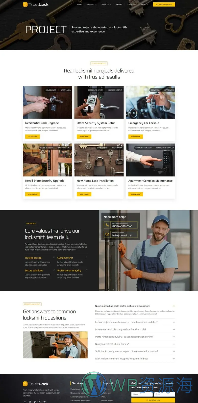 维修 Elementor 模板项目案例预览