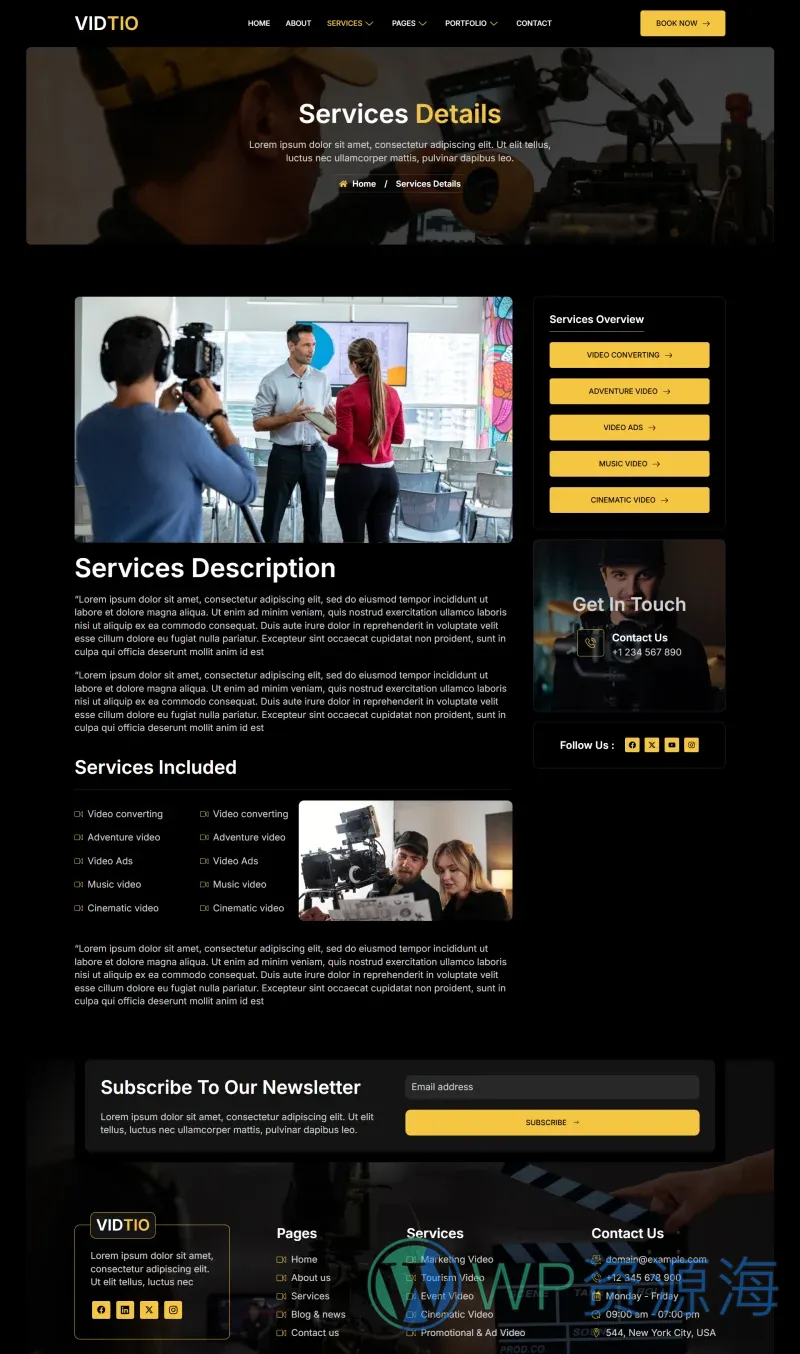 视频制作Elementor网站模板_一键导入快速建站插图7-WP资源海 多媒体 Elementor 模板服务详情预览