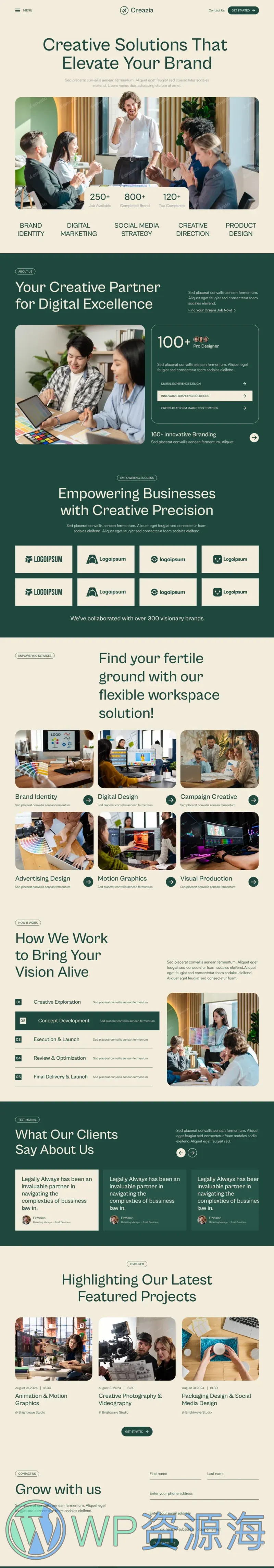 艺术/设计 Elementor 模板首页预览
