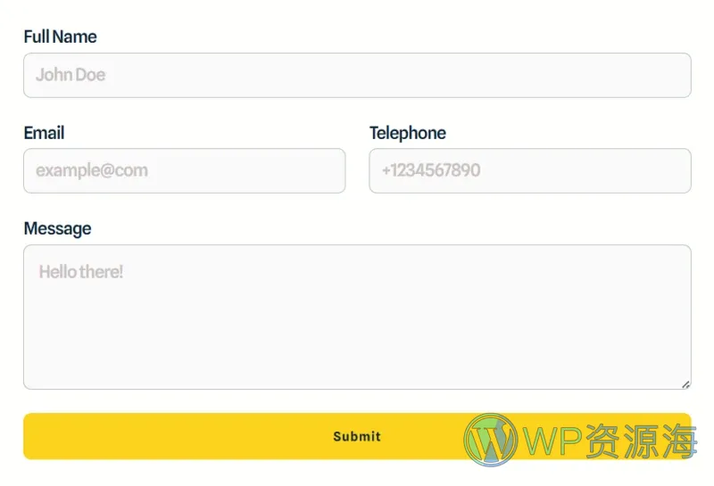 电工维修服务Elementor网站模板_一键导入快速建站插图7-WP资源海 维修 Elementor 模板联系表单预览