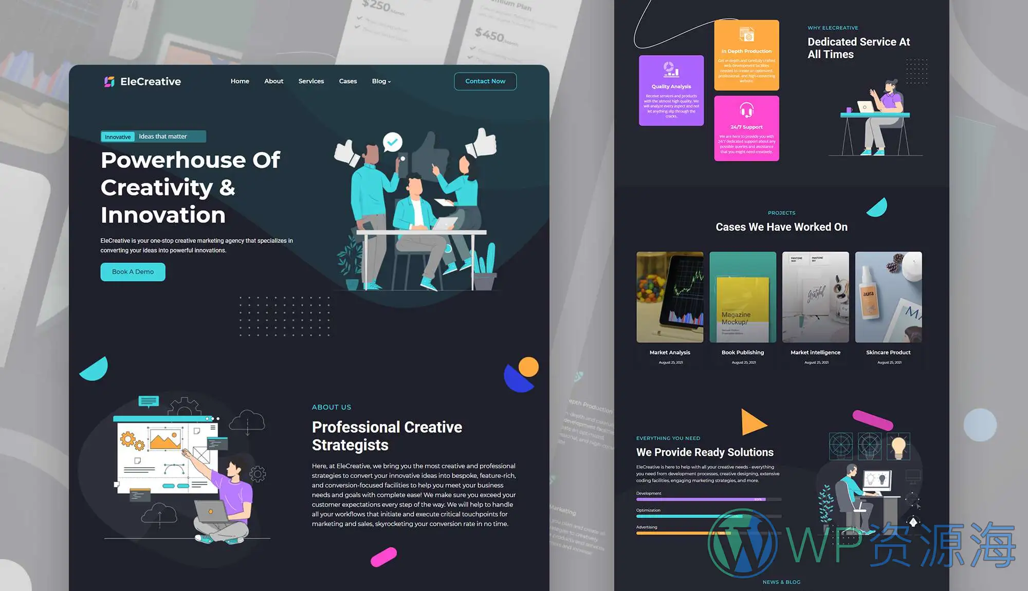 创意机构Elementor网站模板_一键导入快速建站插图-WP资源海 创意机构Elementor网站模板_一键导入快速建站