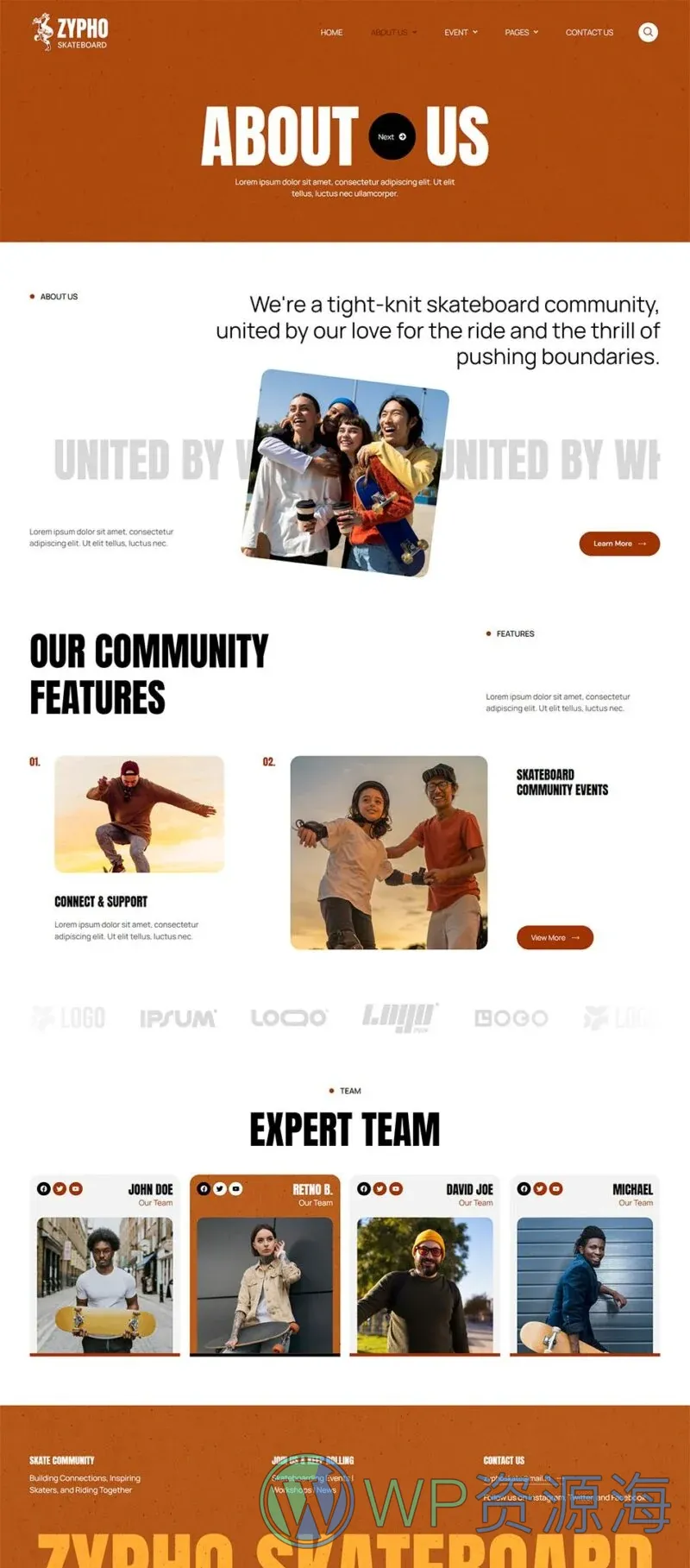 社交社区Elementor网站模板_一键导入快速建站插图1-WP资源海 社交 Elementor 模板关于我们预览
