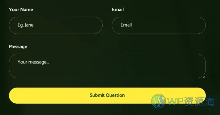 金融/投资 Elementor 模板表单预览