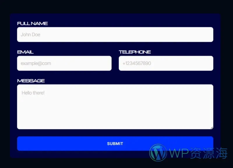 AI 解决方案机构Elementor网站模板_一键导入快速建站插图7-WP资源海 AI Elementor 模板联系表单预览