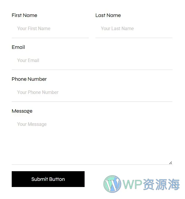 厨卫翻新装修Elementor网站模板_一键导入快速建站插图7-WP资源海 装修 Elementor 模板联系表单预览
