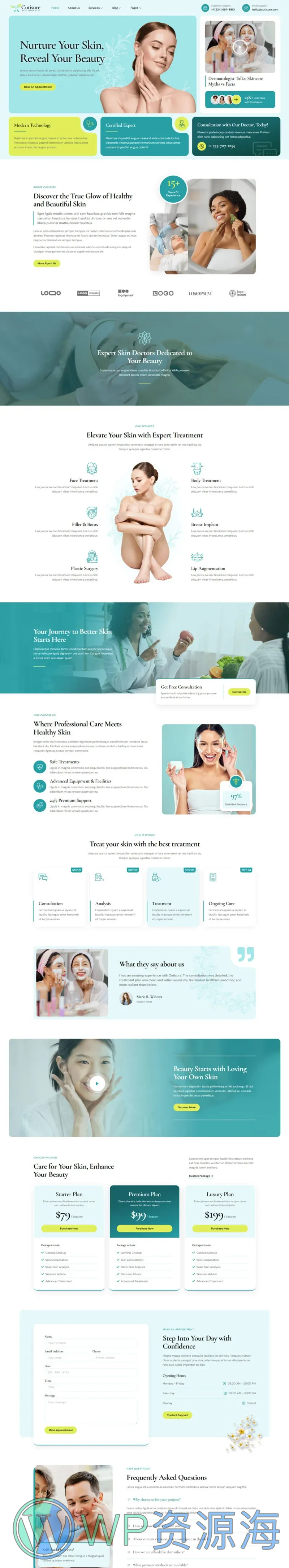 健康/医药 Elementor 模板首页预览