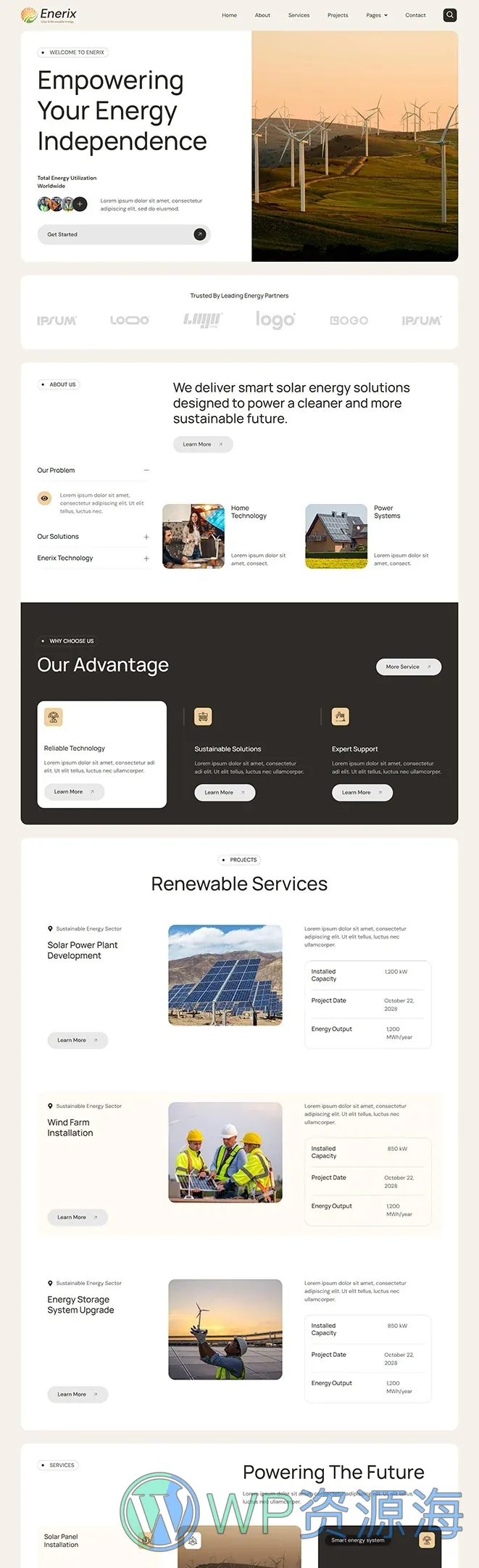 工业/工厂 Elementor 模板首页预览