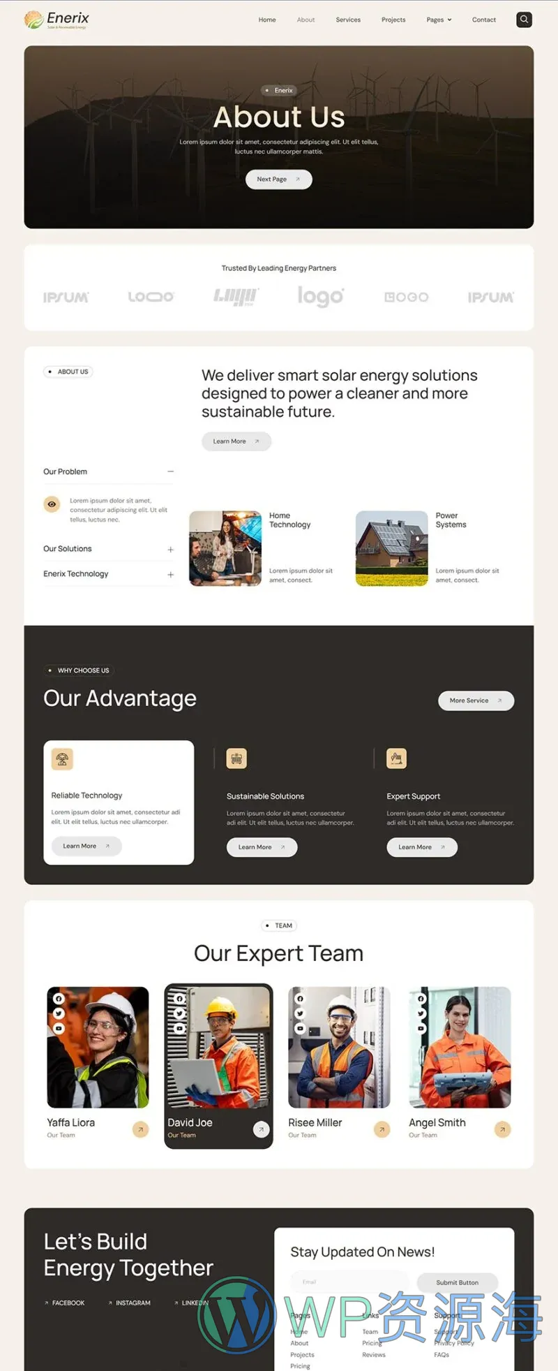 工业/工厂 Elementor 模板关于我们预览