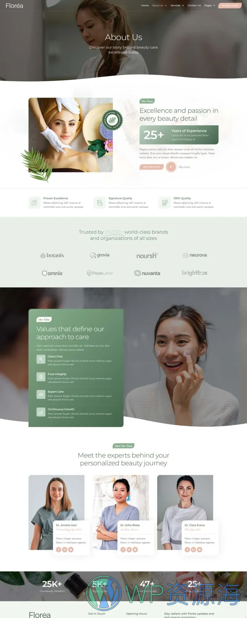 美容/美发 Elementor 模板关于我们预览