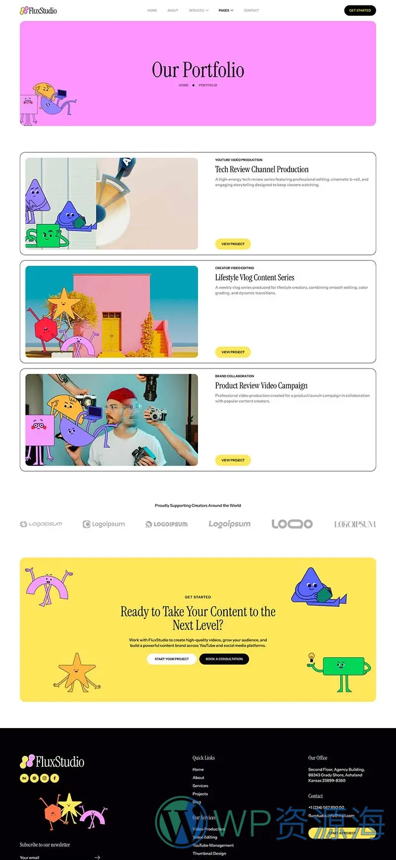 广告/营销 Elementor 模板案例页面预览