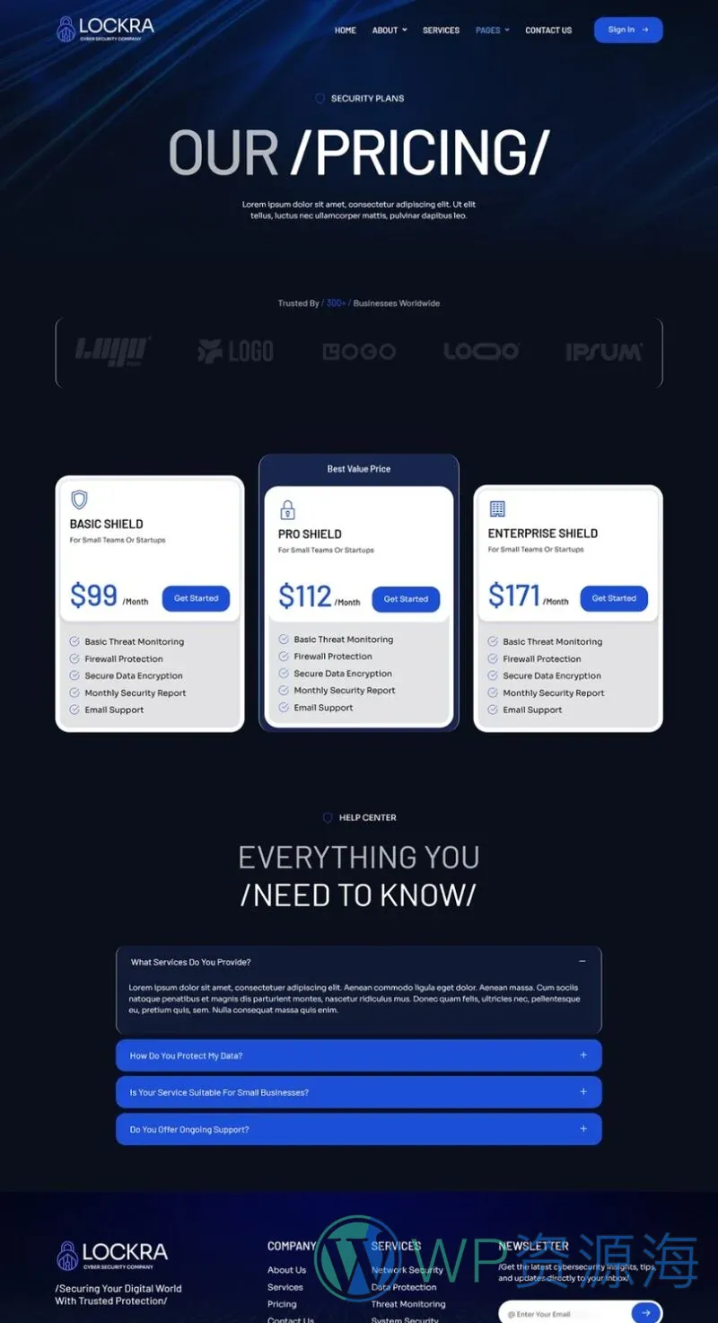IT互联网 Elementor 模板价格页面预览