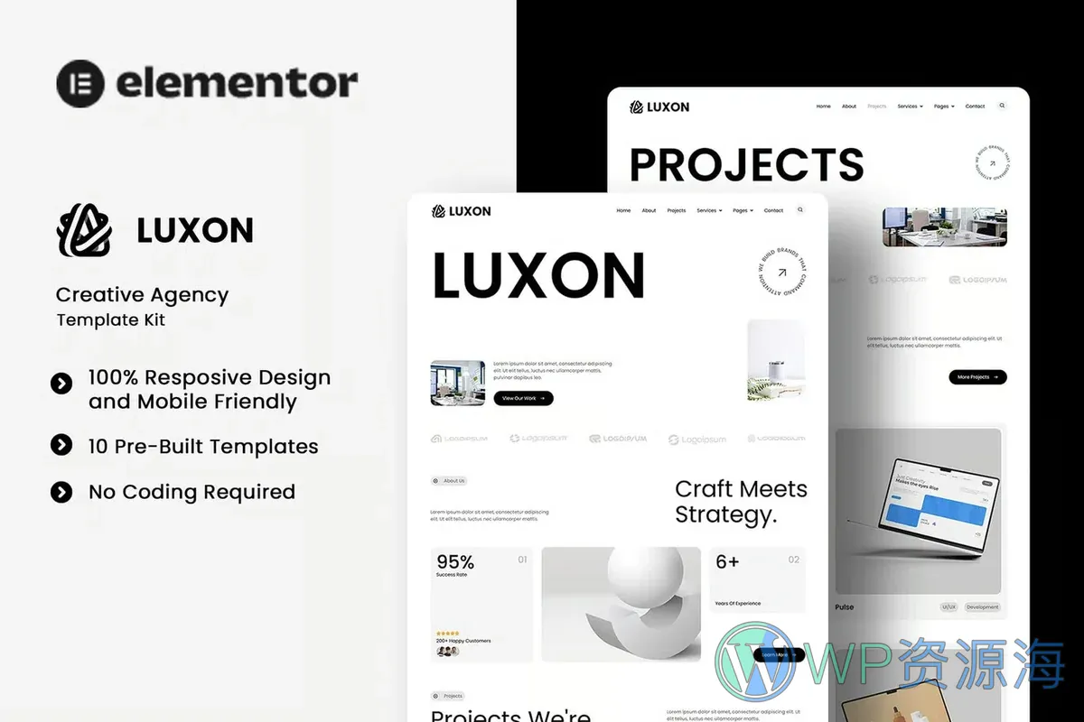 艺术设计Elementor网站模板_一键导入快速建站插图-WP资源海 艺术/设计 Elementor 网站模板封面