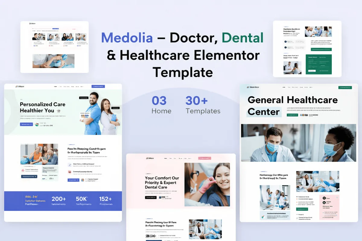 医疗诊所与牙科健康Elementor网站模板_一键导入快速建站