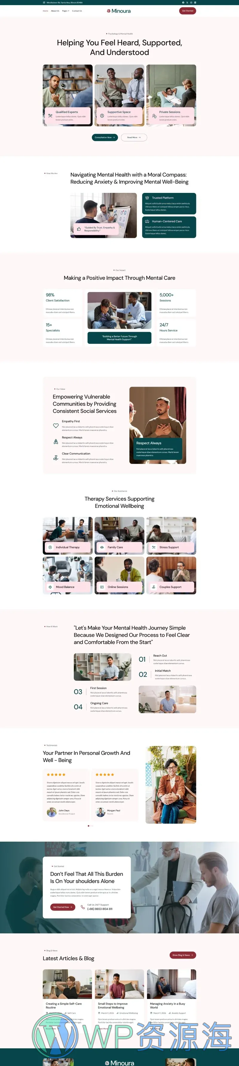 健康/医药 Elementor 模板首页预览
