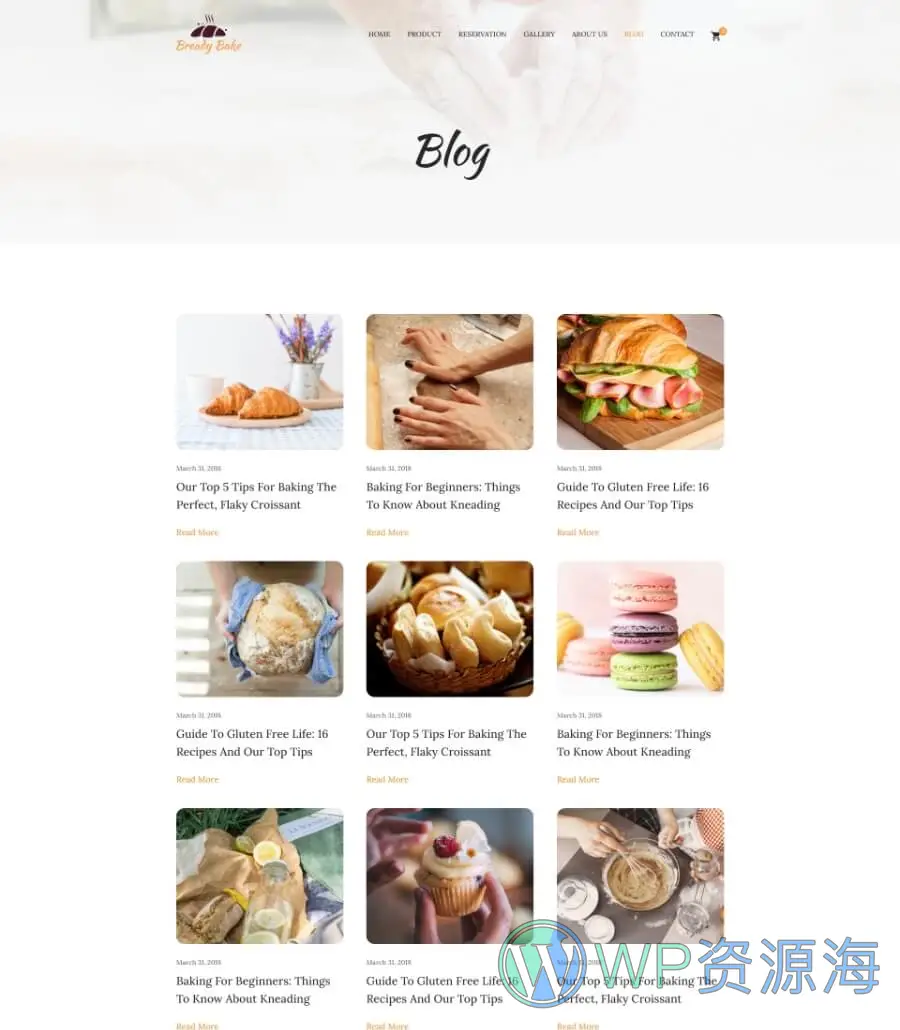 Bready Bake Blog Grid Page
