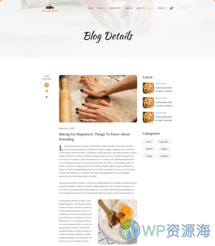 Bready Bake Blog Details Page