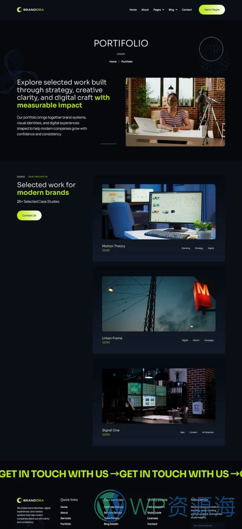 艺术设计Elementor网站模板_一键导入快速建站插图5-WP资源海 艺术/设计 Elementor 模板案例页面预览