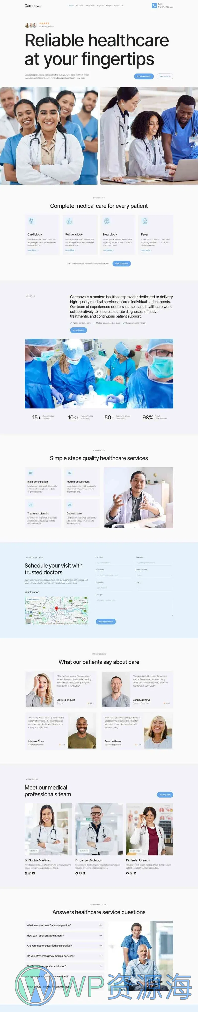 健康/医药 Elementor 模板首页预览
