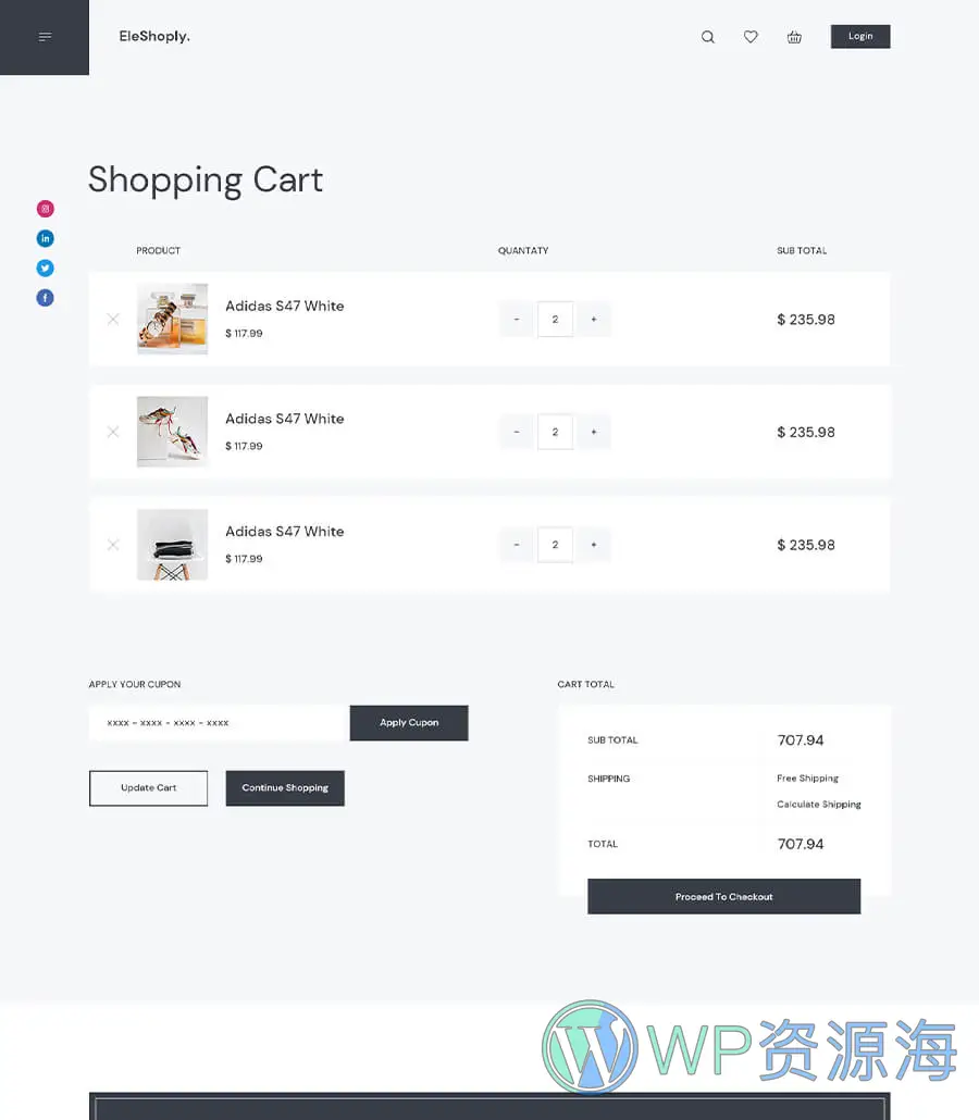 EleShoply Cart Page