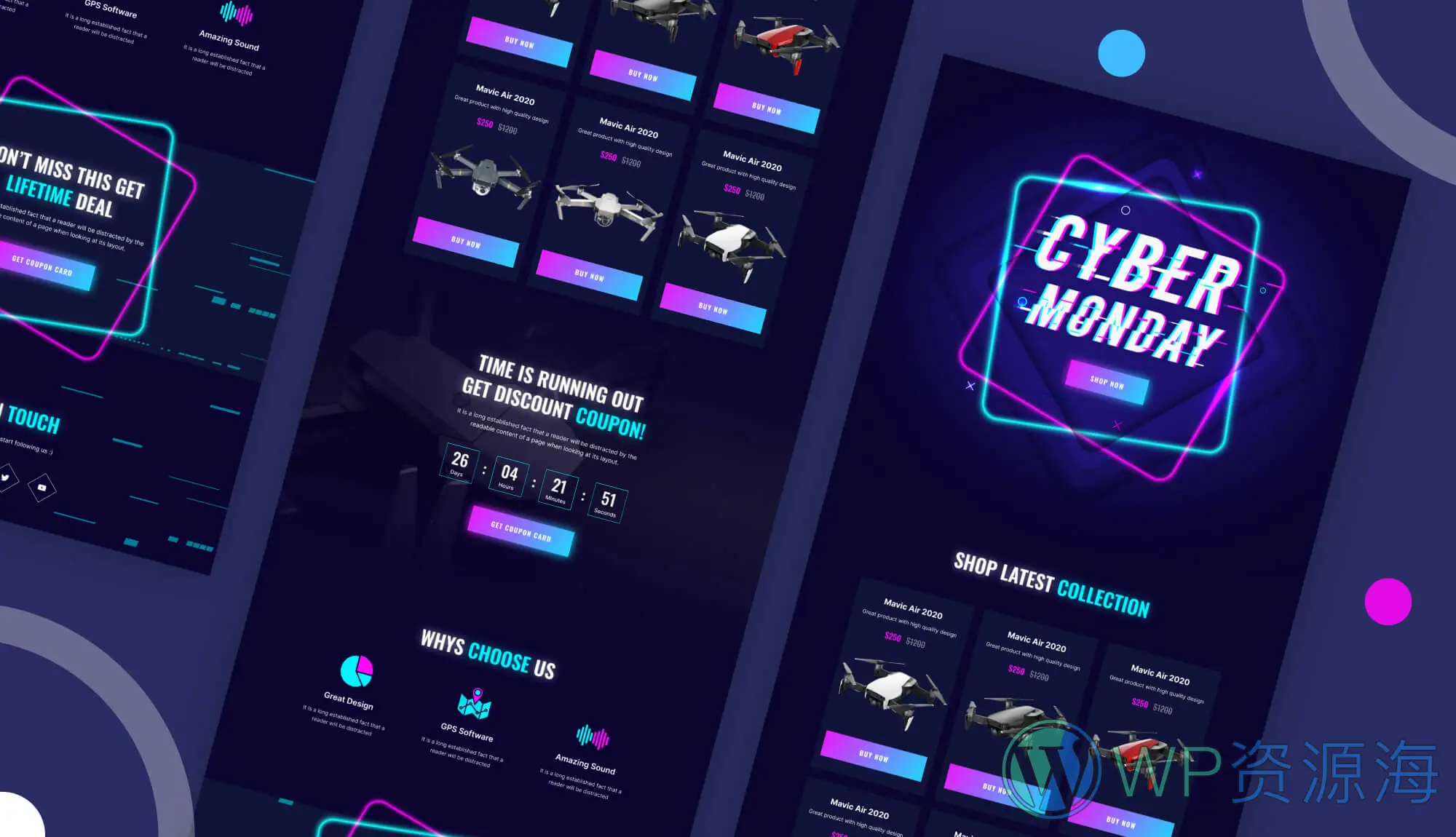 Cyber Monday 促销着陆页Elementor网站模板_一键导入快速建站插图-WP资源海 Cyber Monday 促销着陆页Elementor网站模板_一键导入快速建站