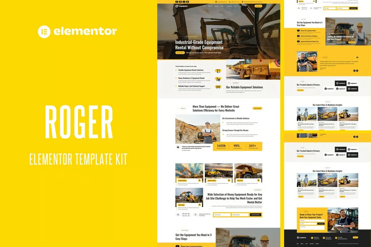 工业/工厂Elementor网站模板_一键导入快速建站